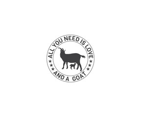 
Goat Typography, Goat SVG, Goat EPS, Goat Animal, farm life, 