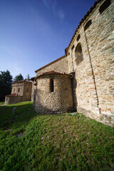 Fototapeta na wymiar Agliate, Brianza: medieval church of SS. Pietro e Paolo