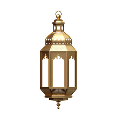 Arabic gold vintage luminous lantern. 3d illustration