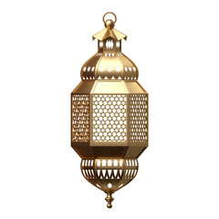 Arabic gold vintage luminous lantern. 3d illustration © wacomka