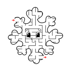 Abstract maze. Game for kids. Puzzle for children. Labyrinth conundrum. Find the right path. Education worksheet.