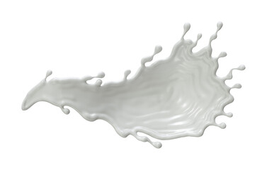 Dairy milk, liquid white paint or Yogurt splash. 3d illustration
