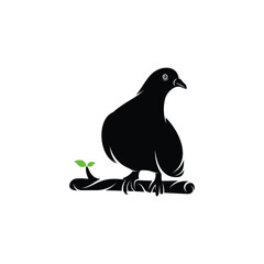 Silhouette pigeon vector illustration design