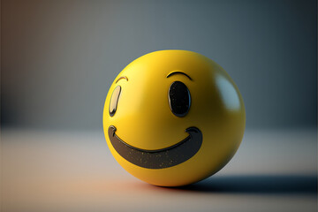 3d happy smiley face, Generative AI