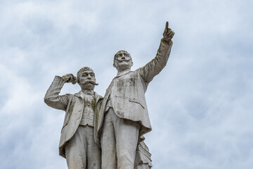 Statue of the Hermanos Garcia Naveira brothers at Betanzos, Coruna, Galicia, Spain.