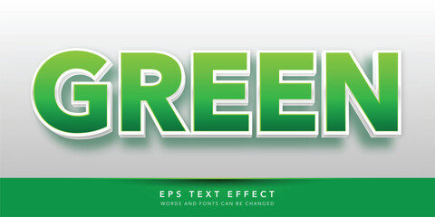 green 3d editable text effect
