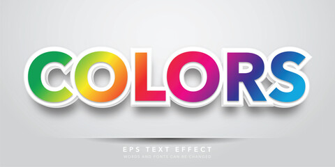 colors 3d editable text effect