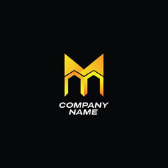 M letter with Building abstract logo design, Abstract Logo And Icon Set. Elements Collection template, Isolated On colorful background, Real estate logo design