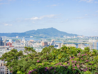 High angle view of the Taipei cityscape via Jiantanshan Trail