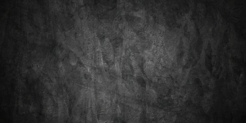 Dark black stone wall grunge backdrop texture background. monochrome slate grunge concrete wall black backdrop vintage marbled textured border background.	