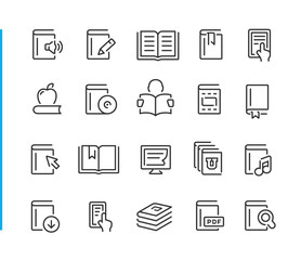 Book Icons - Blue Line Series - Vector line icons for your digital or print projects.
