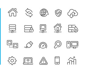 Web Developer Icons - Blue Line Series - Vector line icons for your digital or print projects.