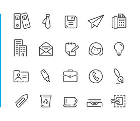 Office and Business Icons - Blue Line Series - Vector line icons for your digital or print projects.