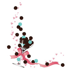 キスチョコ　ミントチョコレート　フレーム・枠　挿絵