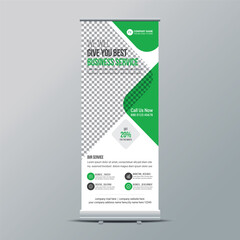 Obraz premium Corporate rollup banner or X banner or road side banner or stand banner design template layout for your business or company.