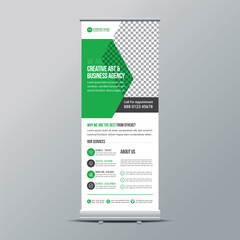 Corporate rollup banner or X banner or road side banner or stand banner design template layout for your business or company.