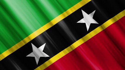 official waving flag of saint kitts and nevis, independence day concept, 4K