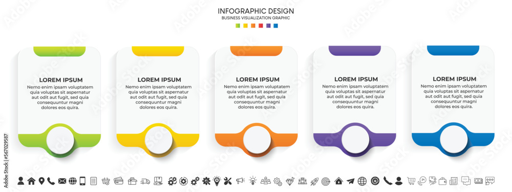 Poster Steps business data visualization timeline process infographic template design with icons