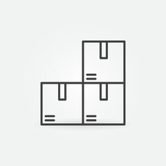 Cardboard Boxes vector Storage concept outline icon or sign
