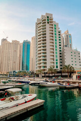 Dubai Marina in a summer day, UAE