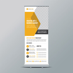 Corporate rollup banner or X banner or road side banner or stand banner design template layout for your business or company.