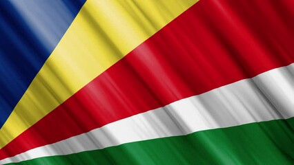 official waving flag of seychelles, independence day concept, 4K