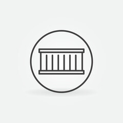 Circle with Shipping Container vector concept round linear icon or symbol
