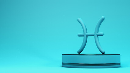Pisces zodiac sign 3d illustration