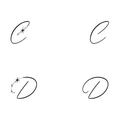 C D  Star Alphabet Letter Design