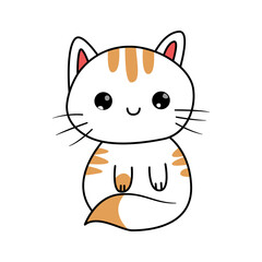 Cute cat cartoon vector icon illustration