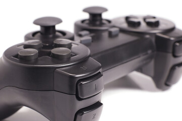 wireless gamepad isolated on white, computer games concept