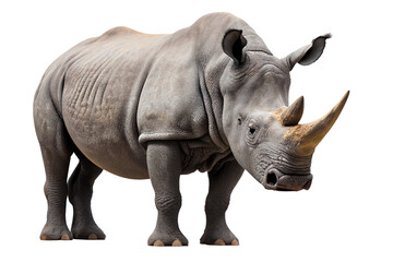 Rhino isolated on white, png, generative ai - obrazy, fototapety, plakaty