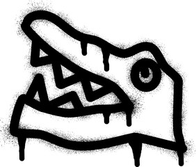 Crocodile icon graffiti with black spray paint © anakcikal978