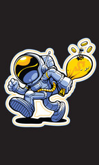 "Rogue astronaut" vector illustration design.
The design is suitable for use on t-shirts and posters.