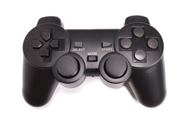 wireless gamepad isolated on white, computer games concept