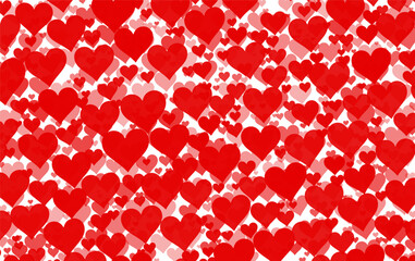 Happy saint valentine's day, 3d red hearts blur effect design, Celebration card, vector illustration