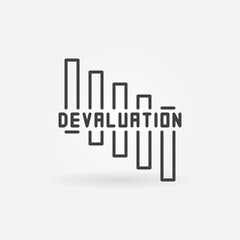 Devaluation Falling Chart vector concept linear icon