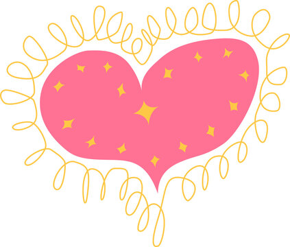 Cartoon pink with yellow sparks