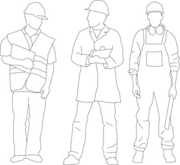 Construction supervisor illustration vector sketch