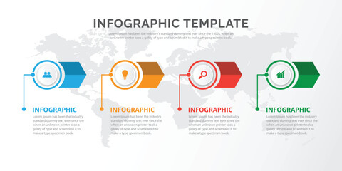Fototapeta premium Business infographic template with 4 step