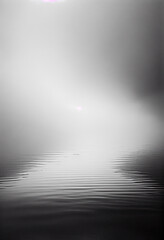 minimal monochrome photograph of fog and water flowing