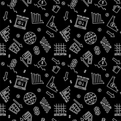 Devaluation vector thin line minimal seamless pattern