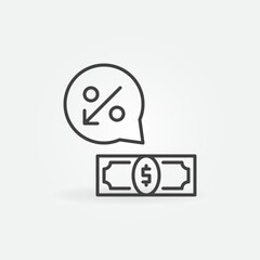 Dollar Devaluation vector Currency Value Lowering line icon