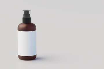 Minimal concept. Multiple Spray Bottle Mockup. 3D Illustration