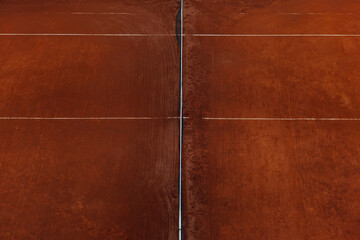 Fototapeta premium hard tennis court middle of field top view