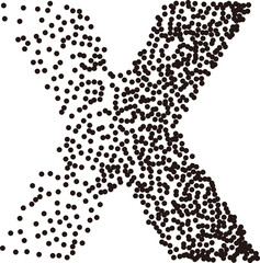 Black white stipple gradient dots uppercase alphabet letter