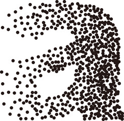 Black white stipple gradient dots lowercase alphabet letter