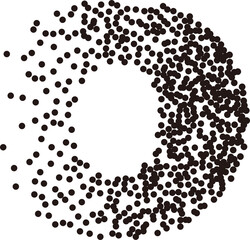 Black white stipple gradient dots lowercase alphabet letter