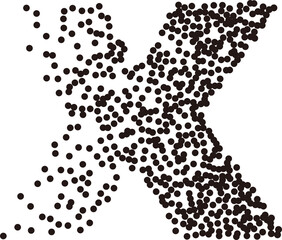 Black white stipple gradient dots lowercase alphabet letter