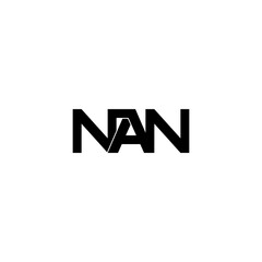 nan typography letter monogram logo design